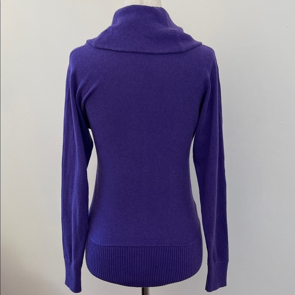 Lauren Ralph Lauren Petite Purple Cowl Neck Cotton Modal Lightweight Sweater PS - Picture 3 of 6